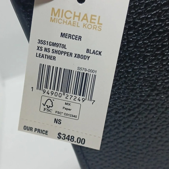 Michael Kors Mercer Black Extra-Small Leather Crossbody/Clutch Bag - Picture 7 of 9